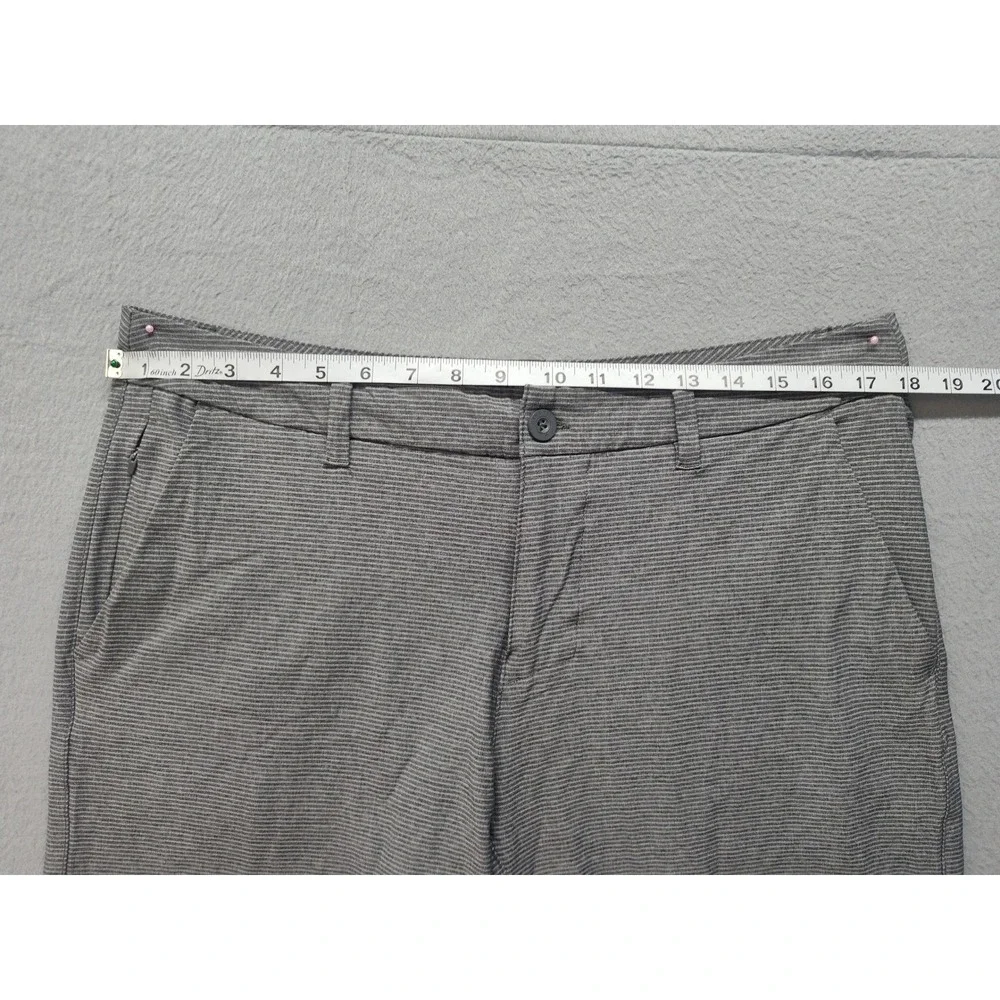 Hang Ten Mens Hybrid Shorts Grey Striped Stretch Board Shorts Size 34